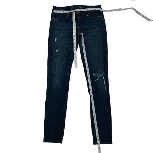 American Eagle Sweet Straight Stretch Distressed Jeggings Size 6 Junior’s - Picture 5 of 6